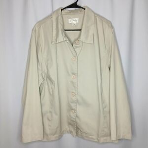 CJ Banks Khaki Canvas Shirt Jacket Button Front Long Slve Cotton Womens 3X